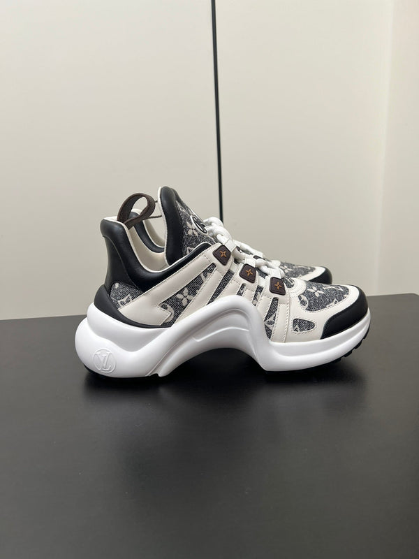 LV Archlight Sneaker 50mm White Mix Black Monogram Jacquard Fabric
