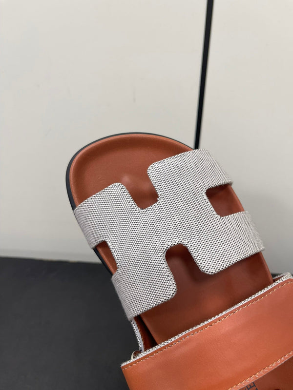 CHYPRE SANDAL ORANGE MIX CREAM CALFSKIN