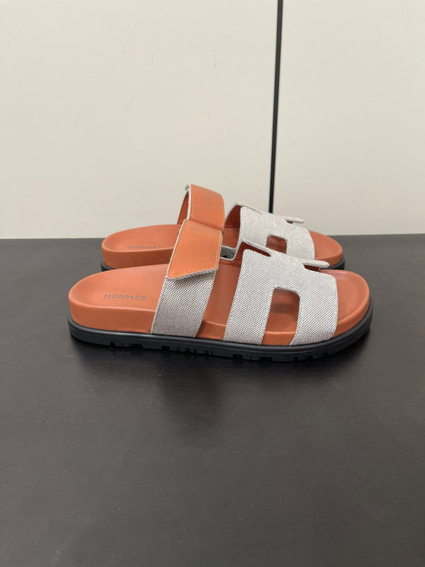 CHYPRE SANDAL ORANGE MIX CREAM CALFSKIN
