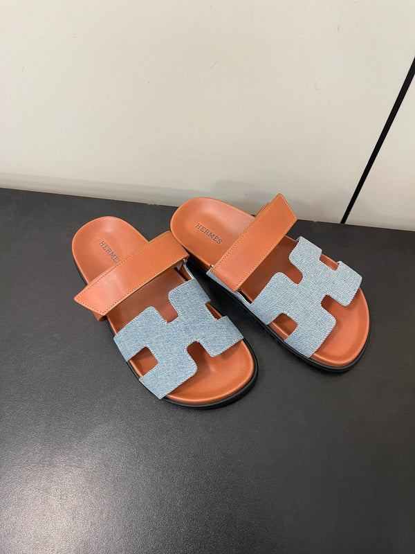 CHYPRE SANDAL ORANGE MIX SKY CALFSKIN