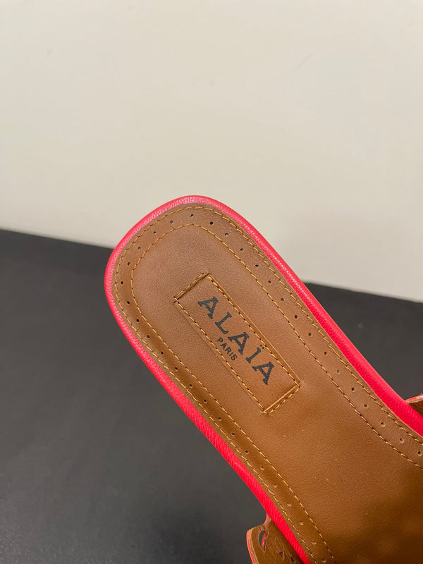 alaia mule red vienne lambskin