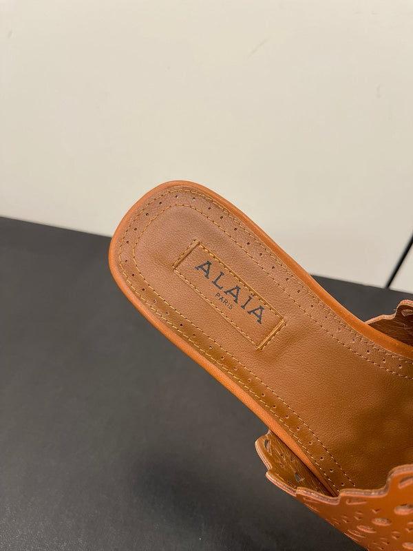 alaia mule brown vienne lambskin