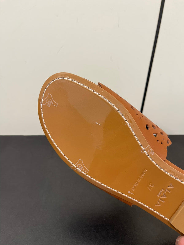 alaia mule brown vienne lambskin