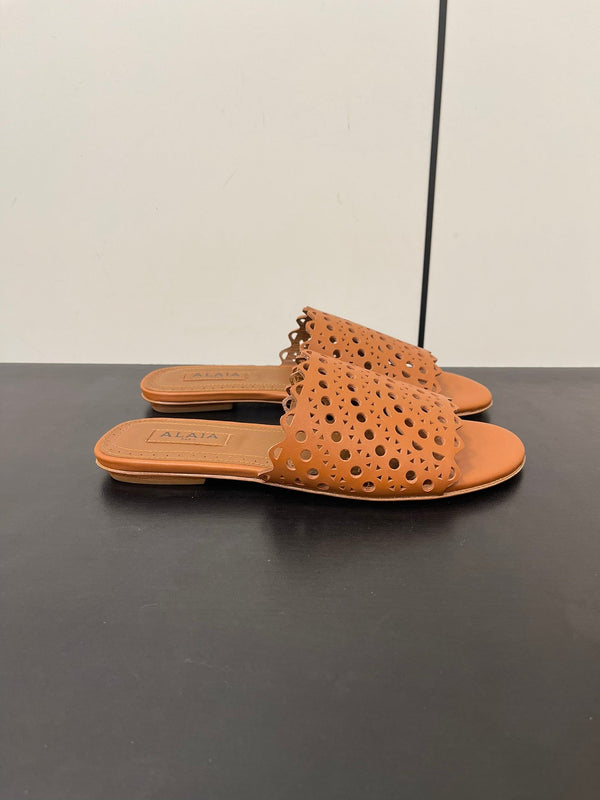 alaia mule brown vienne lambskin