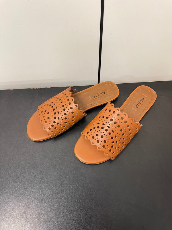 alaia mule brown vienne lambskin