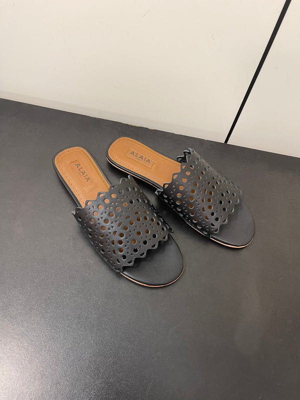 alaia mule black vienne lambskin