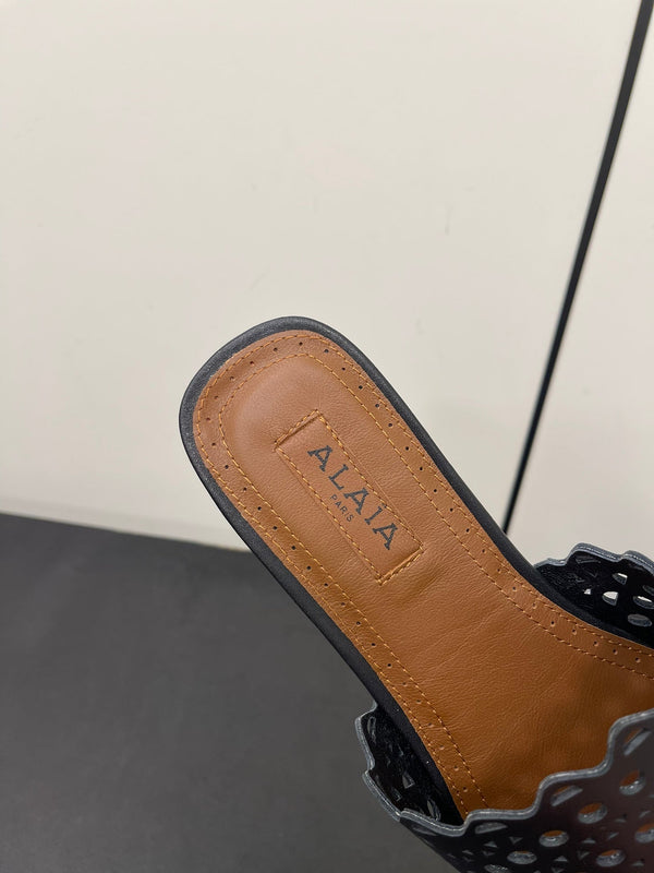 alaia mule black vienne lambskin