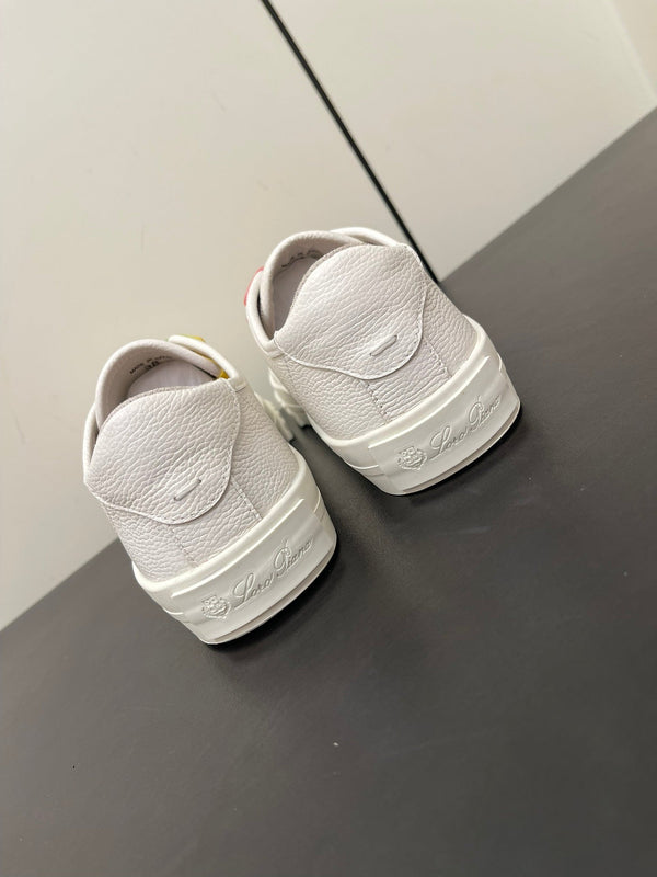 LP CLASSIC BISCUIT SNEAKERS WHITE WITH MULTI-COLOR LACES CALFSKIN