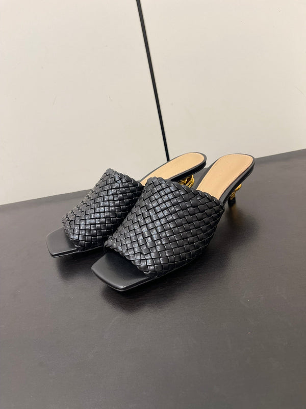 knot mule 55 black lambskin