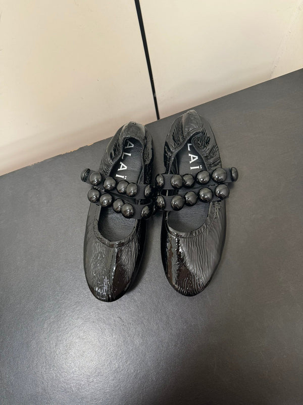 BALLERINE ALAIA SPHERE IN PELLE DI AGNELLO NERA