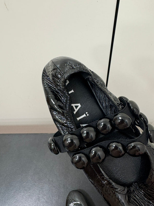 BALLERINE ALAIA SPHERE IN PELLE DI AGNELLO NERA