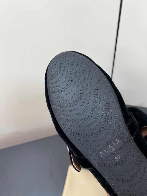 Alaila Ballet Flats In Black Velvet 975745