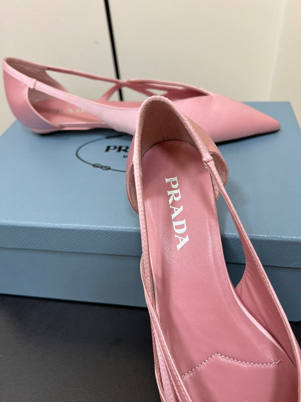 BALLERINE CON TAGLI IN RASO ROSA CONTORNO