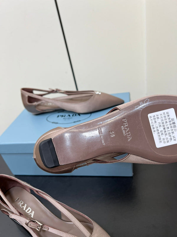 CUT-OUT BALLERINA FLAT IN HAZELNUT BEIGE SATIN ATTACHED BEAD BUCKLE