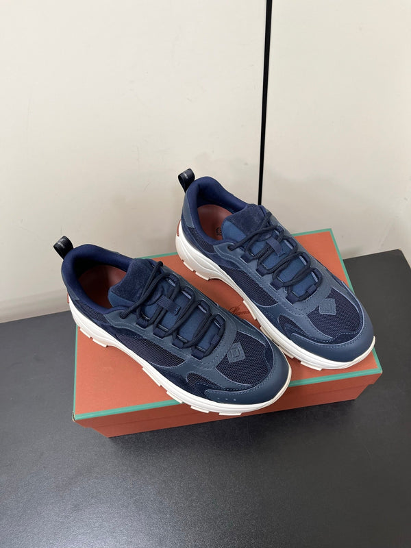 LP Cairn Walk Sneaker Navy Blue Calfskin and Fabric 210916