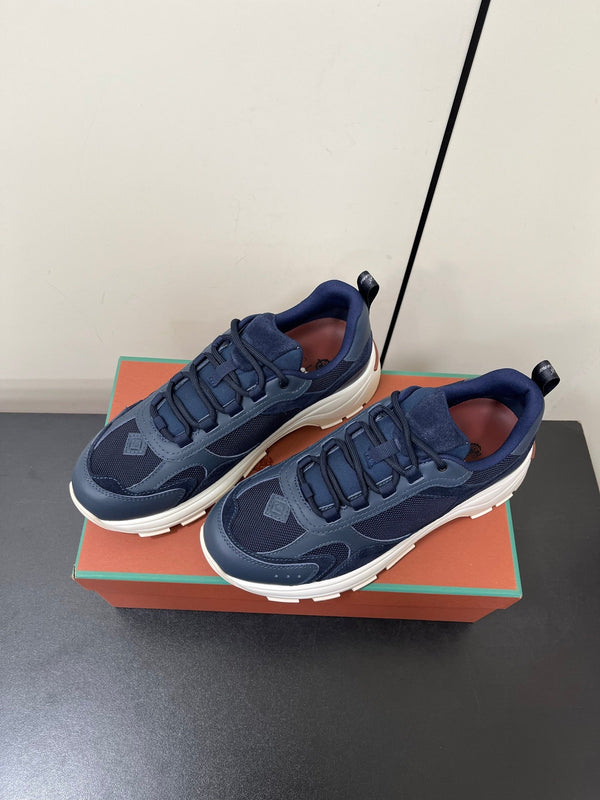 LP Cairn Walk Sneaker Navy Blue Calfskin and Fabric 210916