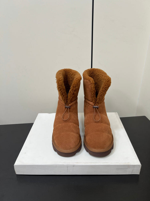 Brunello Cucinelli Snow Boots Brown Suede 619501