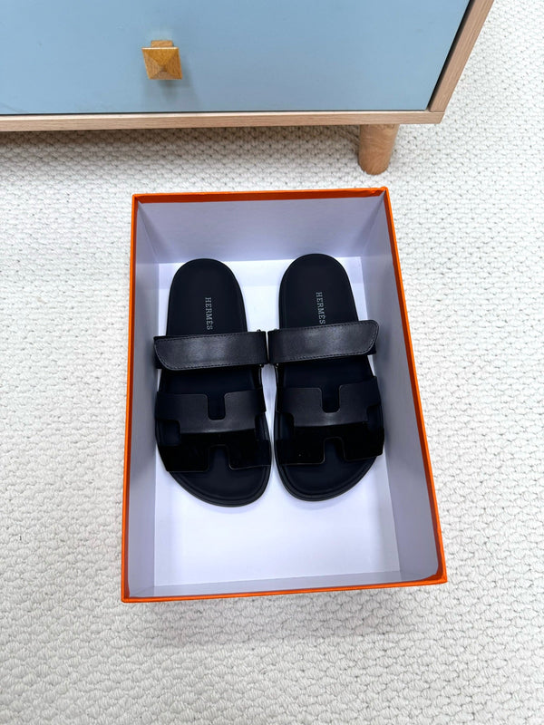 HM Chypre Sandal In Black Cowhide And Suede 968869