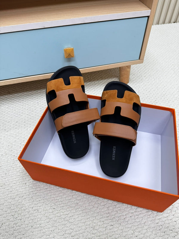 HM Chypre Sandal In Brown Mix Black Cowhide And Suede 968870