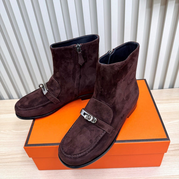 HM 25s Kelsy Ankle Boot Dark Maroon Suede 466594