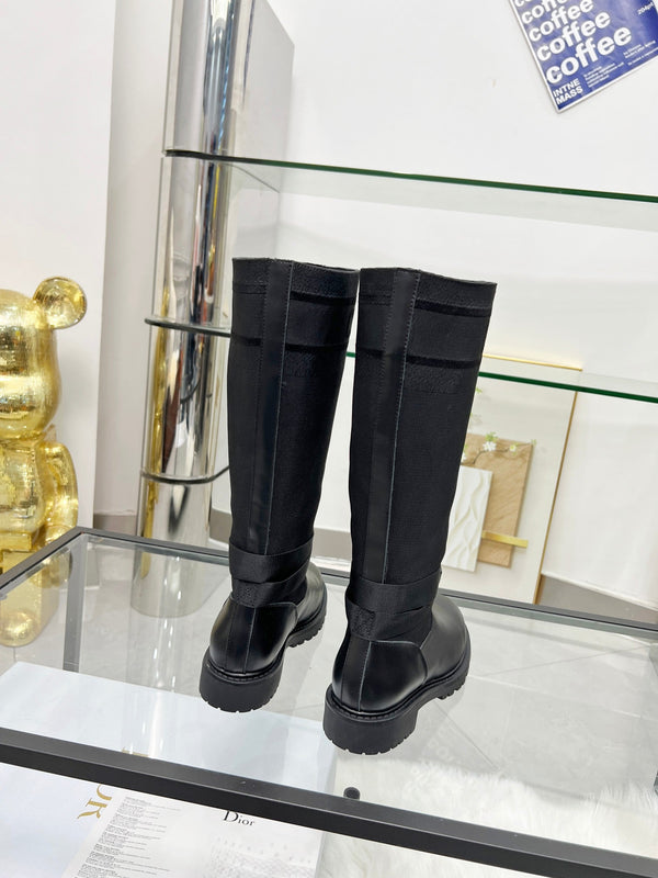 D-Major Boot In Black Stretch Wool And Lambskin 107721