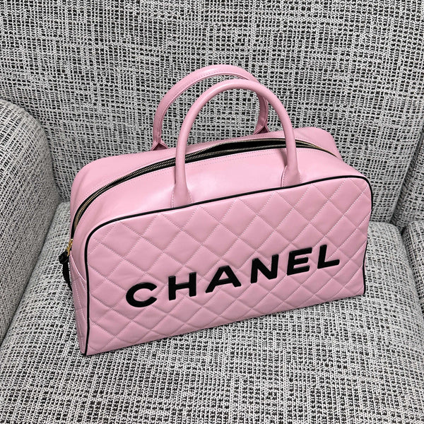 CC 1995 Bowling Duffle Bag 46cm Pink Lambskin