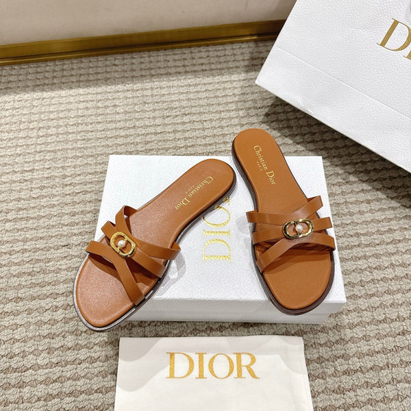 CD 30M Slide Brown Calfskin 543740