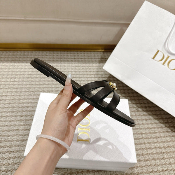 CD 30M Slide Black Calfskin 543741