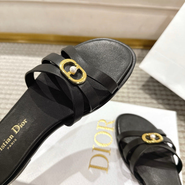 CD 30M Slide Black Calfskin 543741