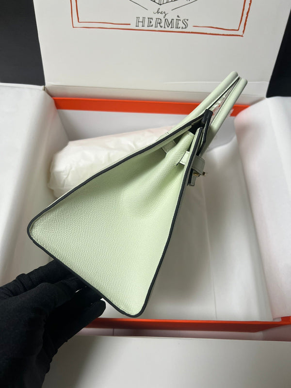 HM BIRKIN SELLIER VERT FIZZ PELLE EPSOM ORO HARDWARE