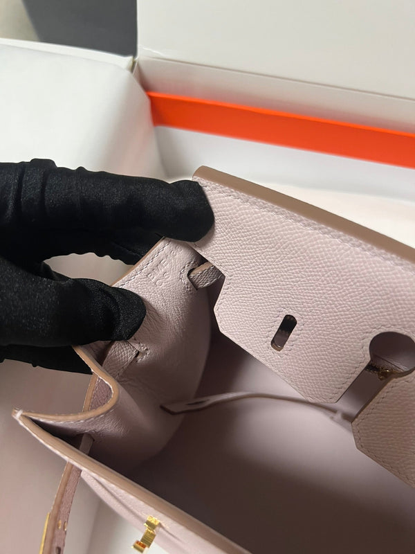 HM BIRKIN SELLIER PELLE EPSOM ROSA CHIARO FERRAMENTA ORO