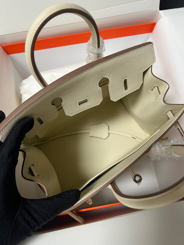 HM BIRKIN SELLIER CREMA PELLE EPSOM FERRAMENTA ORO