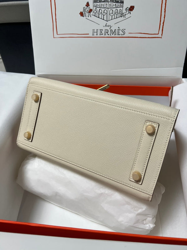 HM BIRKIN SELLIER CREMA PELLE EPSOM FERRAMENTA ORO