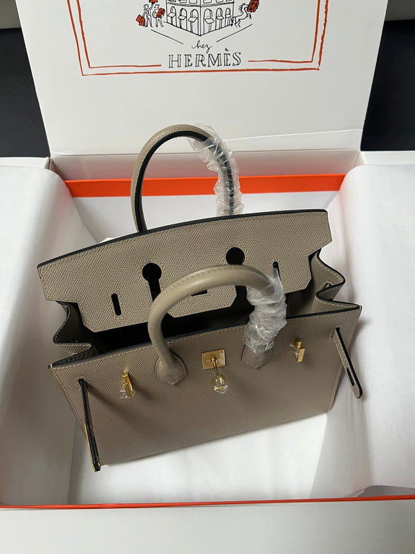 HM BIRKIN SELLIER ETOUPE GRIGIO PELLE EPSOM FERRAMENTA ORO