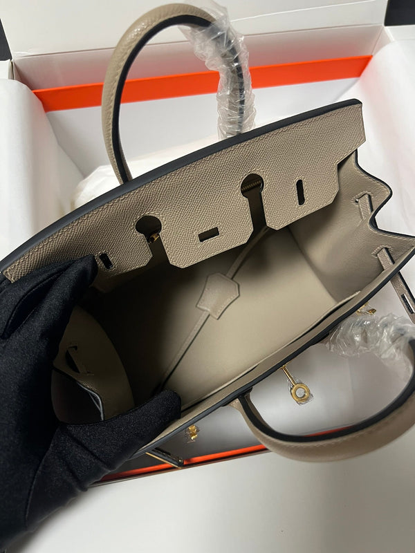 HM BIRKIN SELLIER ETOUPE GRIGIO PELLE EPSOM FERRAMENTA ORO