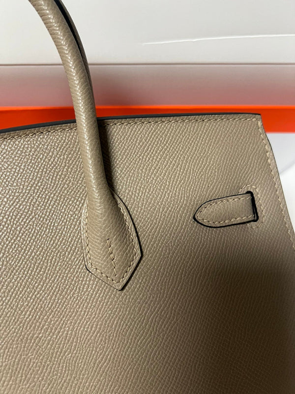 HM BIRKIN SELLIER ETOUPE GRIGIO PELLE EPSOM FERRAMENTA ORO