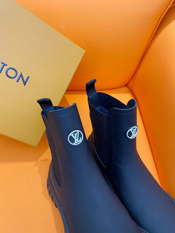 LV Ruby Flat Ankle Boot Black Silk Calfskin