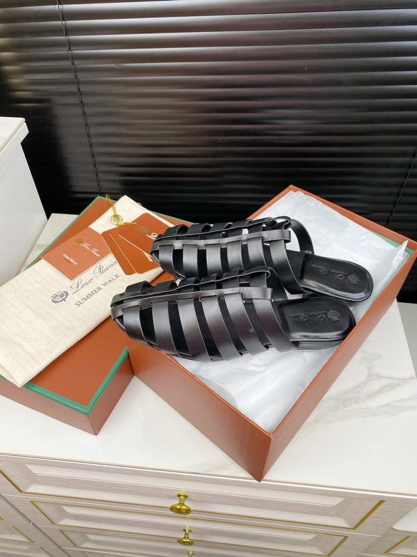 LP KAEDE SANDALS BLACK CALFSKIN