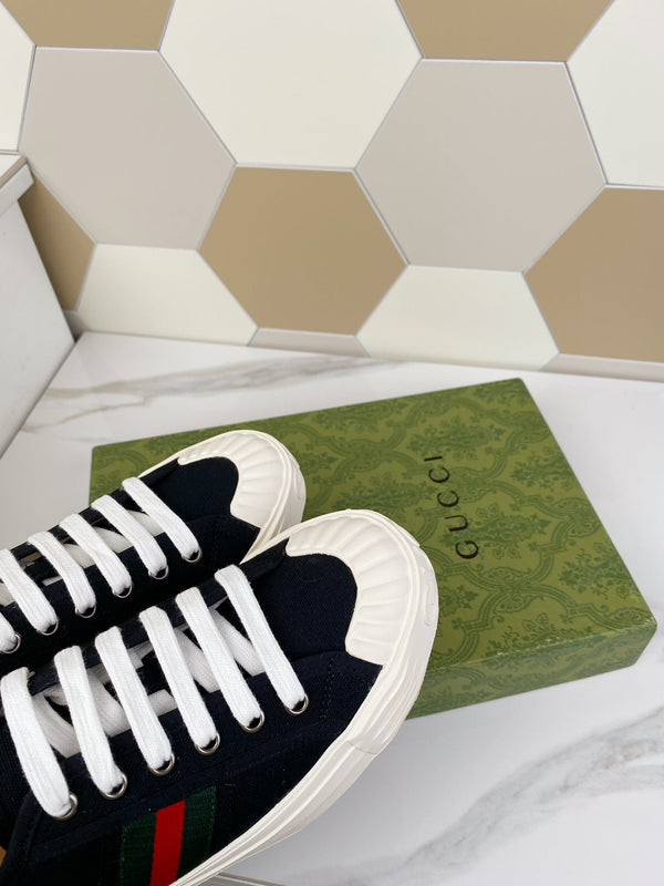 SNEAKER GG JULIO CON WEB IN TELA NERA