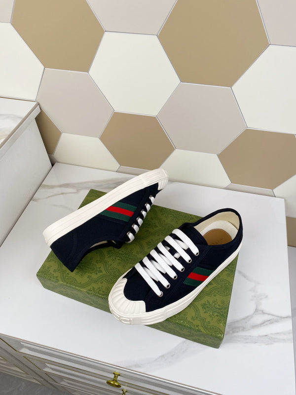 SNEAKER GG JULIO CON WEB IN TELA NERA