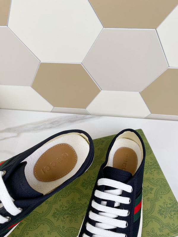 SNEAKER GG JULIO CON WEB IN TELA NERA