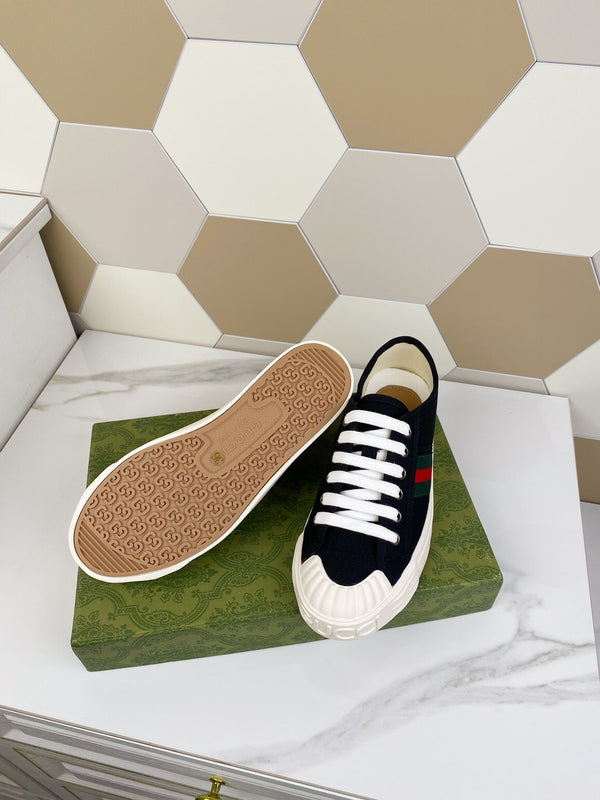 SNEAKER GG JULIO CON WEB IN TELA NERA