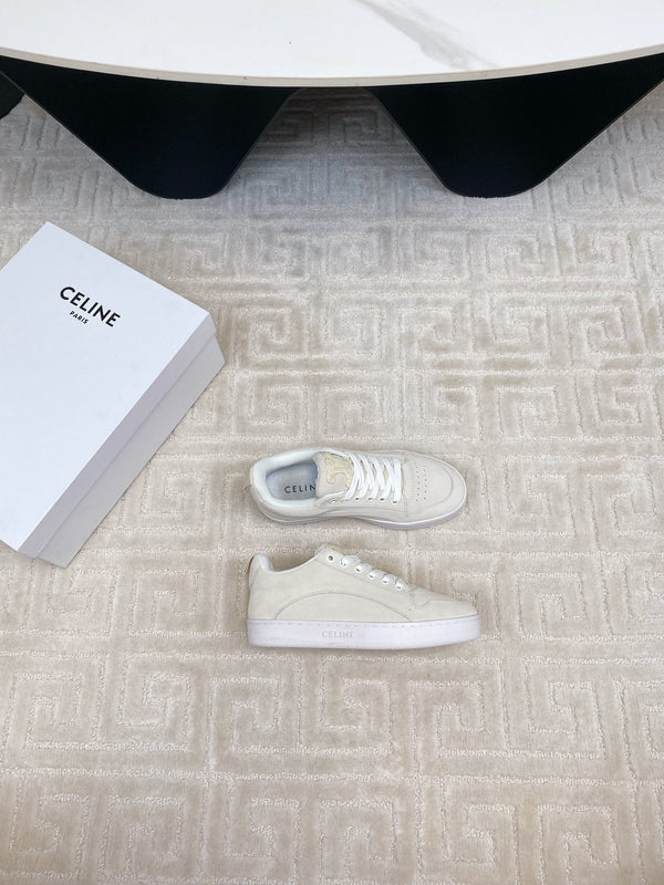 TRAINER SNEAKER IN ECRU TAN SUEDE