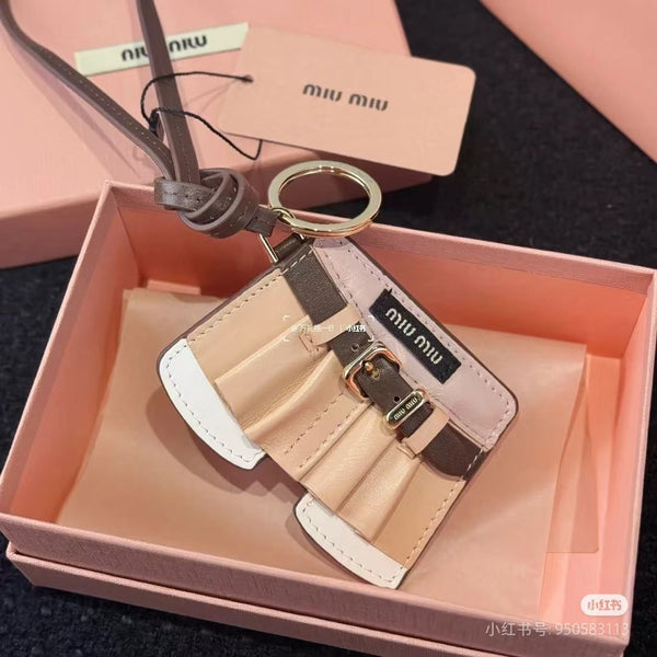 Miu Set Leather Trick Keychain