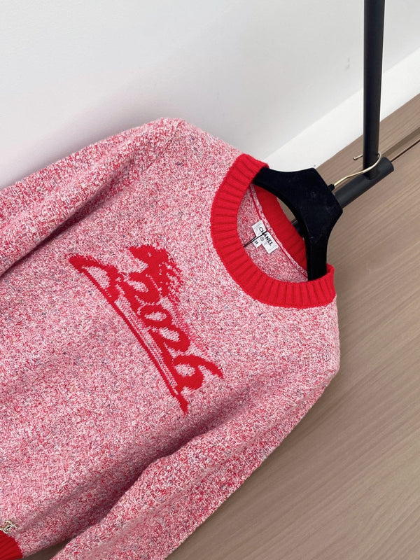 Pull Chanel 2025 Laine Cachemire Rose et Rouge