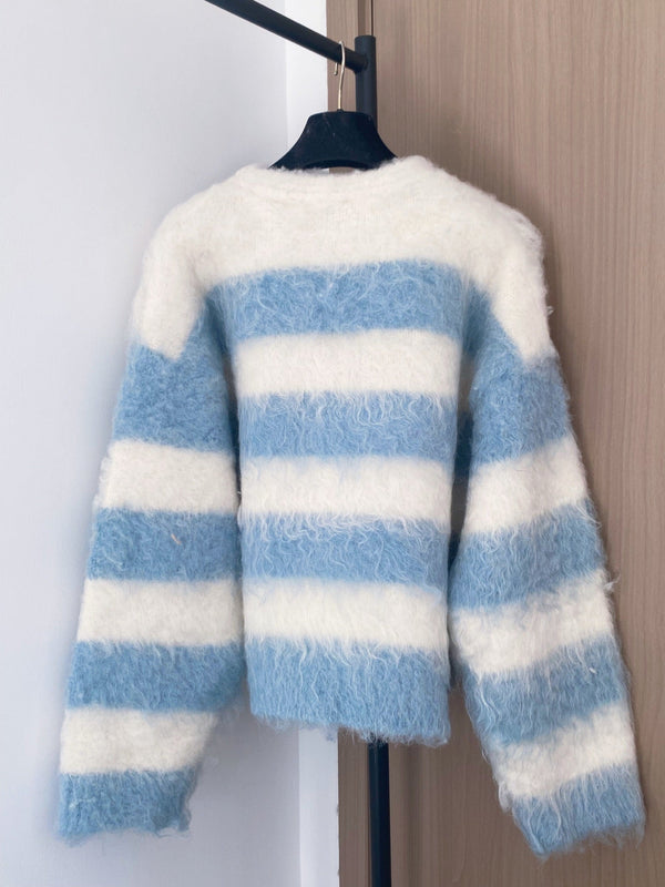 Chanel 2025 Cardigan Mélange bleu et blanc Laine 99270