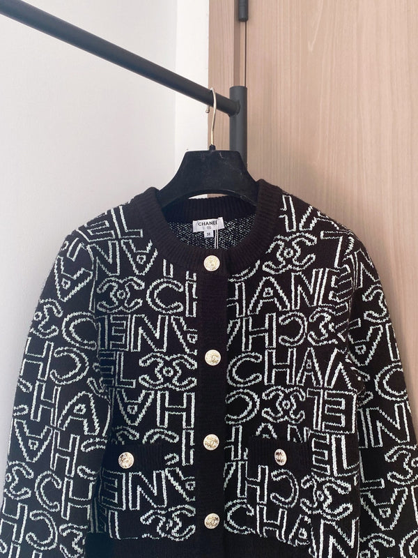 Chanel Cardigan 2025 Marron mélangé Blanc Cachemire 88260