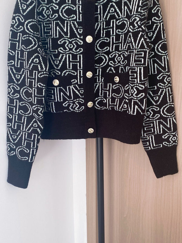 Chanel Cardigan 2025 Marron mélangé Blanc Cachemire 88260