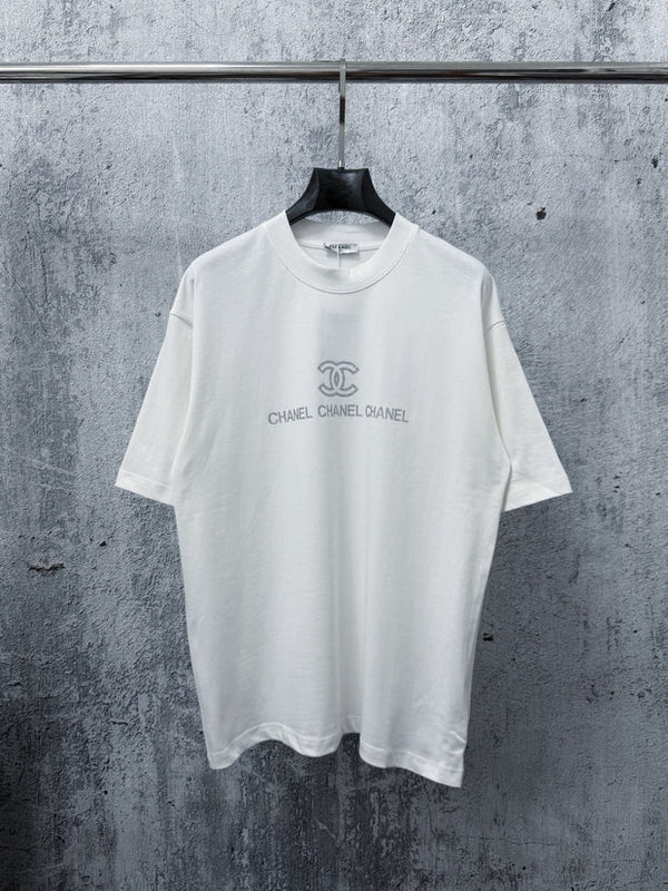 CC 2026 Short Sleeve T-Shirt Silver Powder Print Cotton 129279