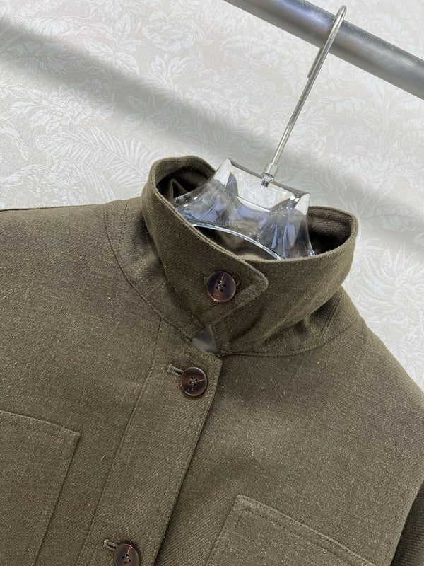 LP 25 Jacket With Belt Khaki Linen Wool 309236